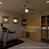 Supporting a healthy lifestyle, this exercise room has equipment and storage for everything needed.  